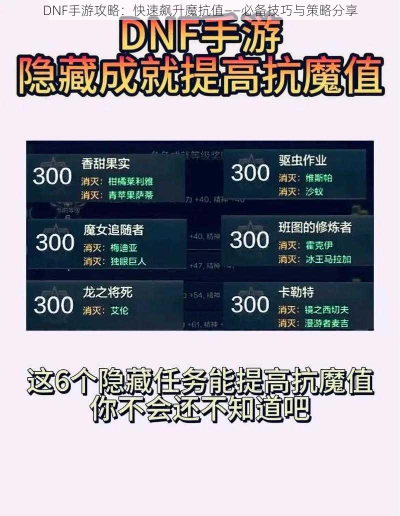 DNF手游攻略：快速飙升魔抗值——必备技巧与策略分享